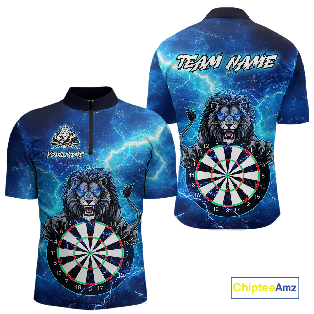 Custom Thunder Lion Dart Shirt Dart Team Jersey for Men Dartboard Polo & 1/4 Zip Shirts NNT169