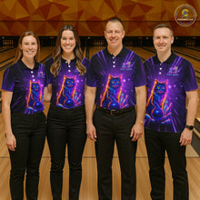 Load image into Gallery viewer, Custom Neon Cat Bowling Jersey for Women Bowling Team Shirts Bowling League Polo &amp; 1/4 Zip HNT153