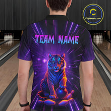 Load image into Gallery viewer, Custom Neon Tiger Bowling Jersey for Men Bowling Team Shirts Bowling League Polo &amp; 1/4 Zip HNT154