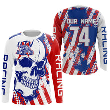 Load image into Gallery viewer, Custom Skull US Flag UTV Off-Road Shirts UTV Motocross Racing Shirt Kid Men Women UPF30+ DNT89