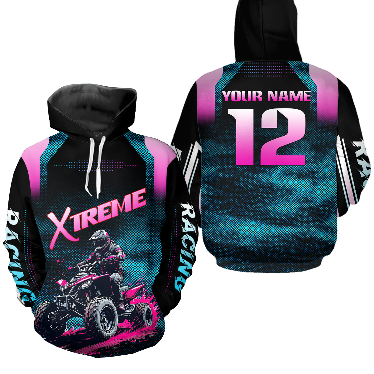 Personalized Quad Bike Hoodie Men Women ATV Extreme Motocross Hooded Jersey Off-Road HOT17