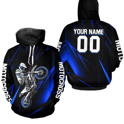Custom Blue Youth Motocross Jersey Hoodie Kid Men Women Dirt Bike Motorcycle Hoodie HOT36