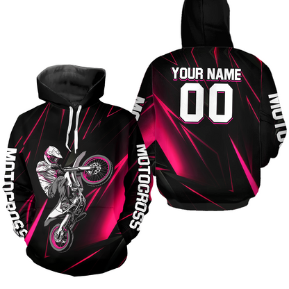 Custom Pink Youth Motocross Jersey Hoodie Kid Men Women Dirt Bike Motorcycle Hoodie HOT36