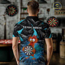 Load image into Gallery viewer, Custom Funny Turquoise Chicken Dart Shirts For Men Dart Board Gifts Darts Team Jerseys Dart League NNT152