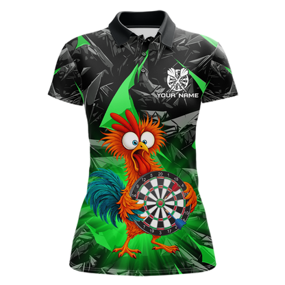Custom Funny Green Chicken Dart Shirts For Women Dart Board Gifts Darts Team Jerseys Dart League NNT152