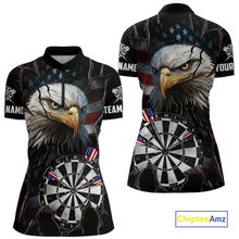 Load image into Gallery viewer, Custom US Flag Eagle Dart Shirts For Women Dart Board Gifts Darts Team Jerseys Dart League NNT154