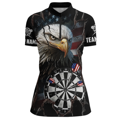 Custom US Flag Eagle Dart Shirts For Women Dart Board Gifts Darts Team Jerseys Dart League NNT154