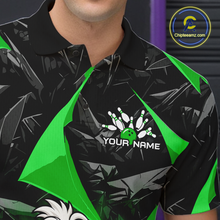Load image into Gallery viewer, Custom Green Funny Duck Bowling Jersey for Men Bowling League Bowling Team Shirts Polo &amp; 1/4 Zip HN233