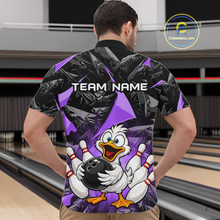 Load image into Gallery viewer, Custom Purple Funny Duck Bowling Jersey for Men Bowling League Bowling Team Shirts Polo &amp; 1/4 Zip HN233