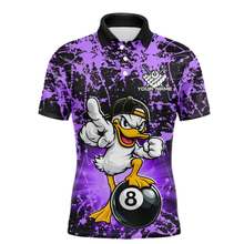 Load image into Gallery viewer, Custom Purple Funny Duck Billiard Shirt for Men Billiard Team Jersey League 8 Ball Pool Shirts NNT171