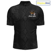 Load image into Gallery viewer, Custom Black Cobra Snake Bowling Jersey for Men Bowling Team Shirts Bowling League HNT309