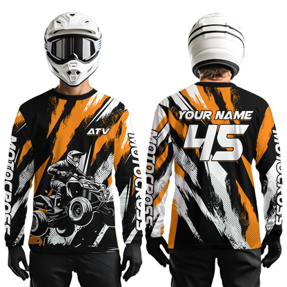 Orange ATV Motocross Shirts Kid Men Women Custom Quad Bike Off-Road Shirt UPF30+ DNT60