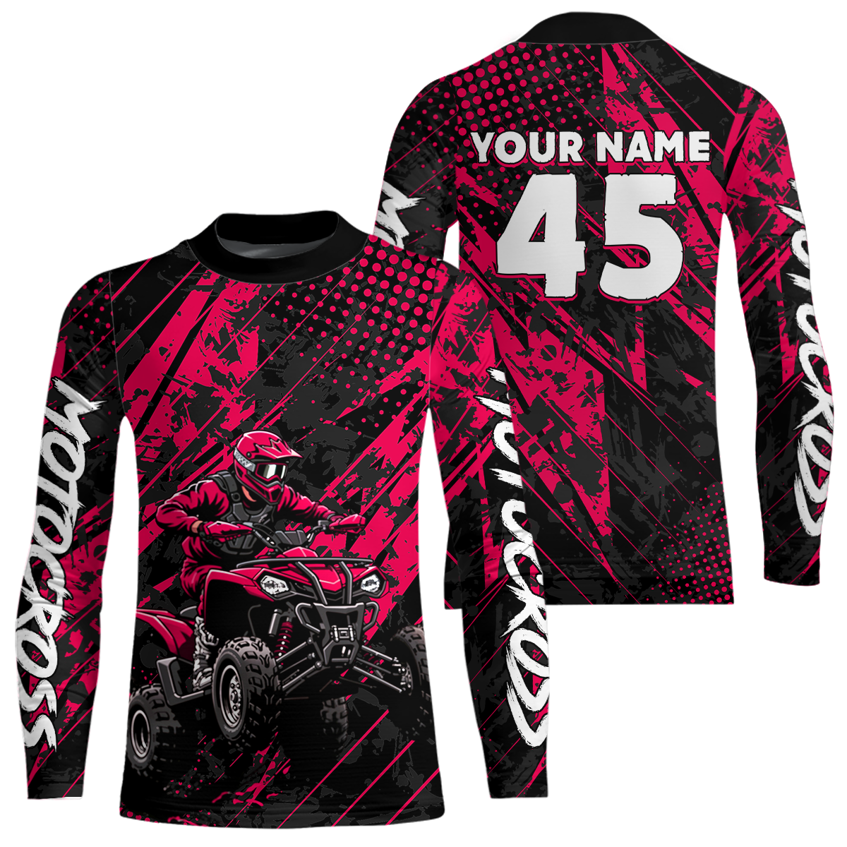 Custom Pink ATV Motocross Shirts Kid Men Women Off-Road Quad Bike Shirt UPF30+ DNT61