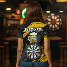 Load image into Gallery viewer, Custom Yellow Funny Beer Darts Board Dart Shirts For Women Darts Team Jerseys Dart Tournament NNT120