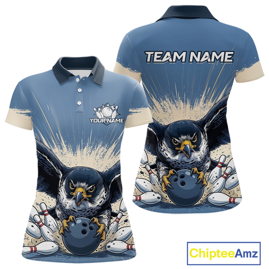 Custom Funny Falcon Bowling Jersey for Women Unisex Bowling Shirts for Team Polo & 1/4 Zip HNT244
