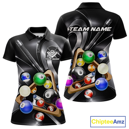 Custom Ball Pool Shirts Grey Billiard Shirt for Women Billiard Team Jersey Billiard League NNT180