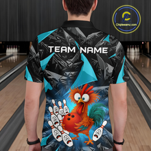 Load image into Gallery viewer, Custom Turquoise Funny Chicken Bowling Jersey for Men Bowling Team Shirts  Polo &amp; 1/4 Zip HNT138
