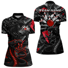 Load image into Gallery viewer, Custom Red Cobra Snake Bowling Jersey for Women Bowling Team Shirts Polo &amp; 1/4 Zip HNT137