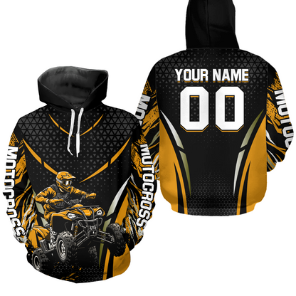 Personalized Orange ATV Motocross Hoodie Jersey Off-Road Hoodie Shirt for Kid Men Women HOT41