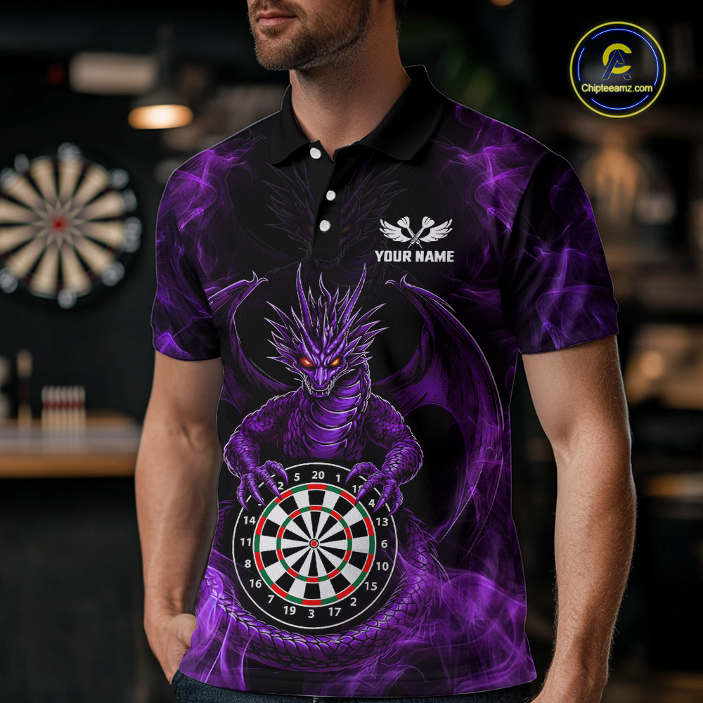 Custom Purple Dragon Darts Board Dart Shirts For Women Darts Team Jerseys Polo & 1/4 Zip NNT121