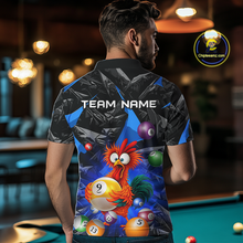 Load image into Gallery viewer, Custom Blue Funny Chicken 8 Ball &amp; 9 Ball Billiard Shirt for Men Billiard Team Jerseys NNT190