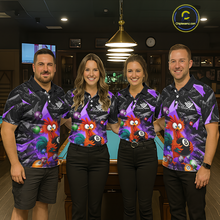 Load image into Gallery viewer, Custom Purple Funny Chicken 8 Ball &amp; 9 Ball Billiard Shirt for Women Billiard Team Jerseys NNT190