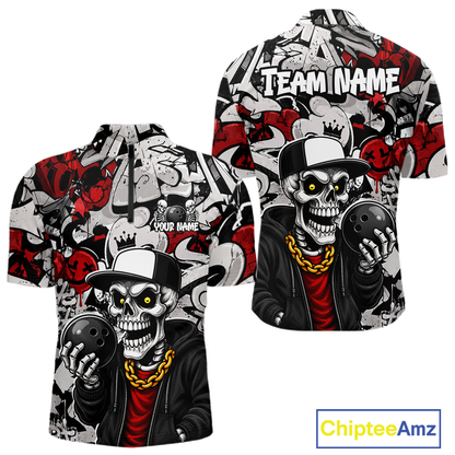 Skull-themed shirt with 'Team Name' text and Chiptee Amz branding.