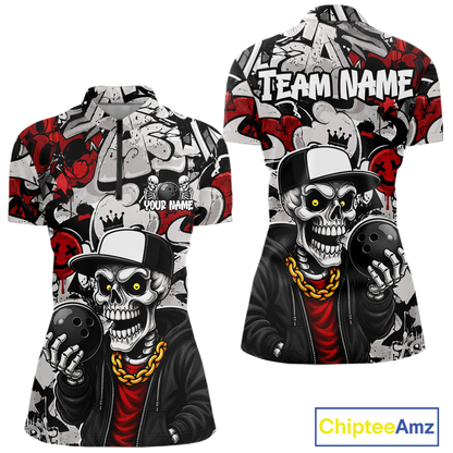 Two graphic t-shirts with a skeleton design and 'Team Name' text, featuring the brand 'Chiptee Amz'.