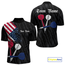 Load image into Gallery viewer, Custom American Flag Dart Shirts For Men Dart Board Shirts Polo &amp; 1/4 Zip Dart Jersey Team NNT126