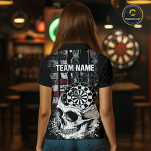 Load image into Gallery viewer, Custom American Flag Skull Dart Shirt Dart Team Jersey for Women Dartboard Shirts Dart League NNT176