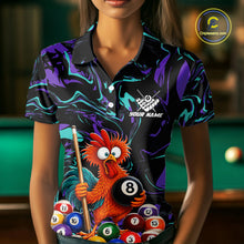Load image into Gallery viewer, Custom Teal Purple Chicken 8 Ball Billiard Shirt for Women Billiard Jerseys Team Billiard League NNT197