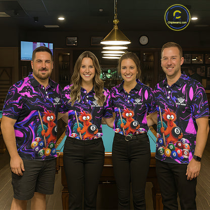 Custom Purple Chicken 8 Ball Billiard Shirt for Women Billiard Jerseys Team Billiard League NNT197