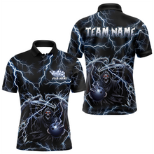 Load image into Gallery viewer, Custom Thunder Skeleton Bowling Jersey for Men Polo &amp; 1/4 Zip Bowling Team Shirts HNT152
