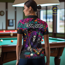 Load image into Gallery viewer, Custom Graffiti Grim Reaper 8 Ball Billiard Shirt for Women Billiard Team Jersey Billiard League NNT186