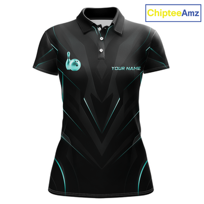 Black and green polo shirt with a logo and 'Your Name' text on a white background, branded with ChipteeAmz.