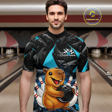 Load image into Gallery viewer, Custom Turquoise Capybara Bowling Jersey for Men Bowling Team Shirts Bowling Polo &amp; 1/4 Zip HNT255