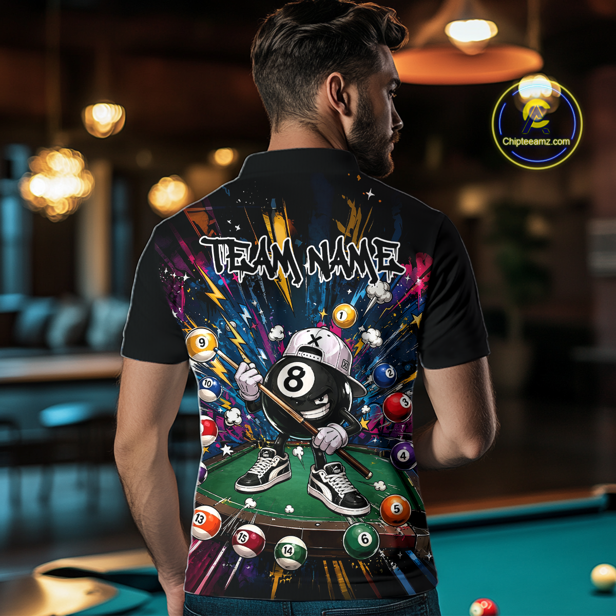Custom Funny 8 Ball Pool Shirts Billiard Shirt for Men Billiard Team Jersey Billiard League NNT183