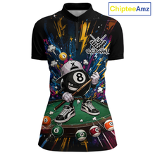 Load image into Gallery viewer, Custom Funny 8 Ball Pool Shirts Billiard Shirt for Women Billiard Team Jersey Billiard League NNT183