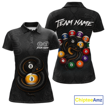 Load image into Gallery viewer, Custom Snake Yin Yang 8 Ball 9 Ball Billiard Shirt for Women Billiard Team Jersey Billiard League NNT185