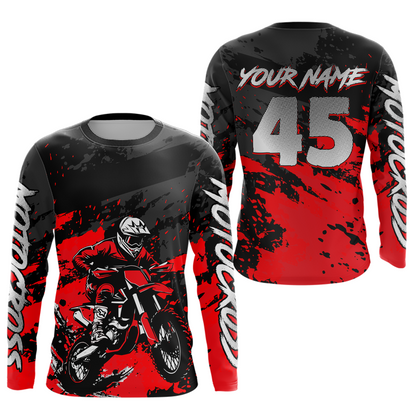 Red Youth MX Motocross Jersey Custom Motocycle Shirts Men Women Kid Motocross Shirt UPF30+ DNT40
