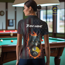 Load image into Gallery viewer, Custom US Wolf 8 9 Ball Yin Yang Billiard Shirts for Women Billiard Team Shirts Billiard League Polo &amp; 1/4 Zip NNT92