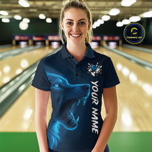 Load image into Gallery viewer, Custom Wolf Bowling Jersey for Women Polo &amp; 1/4 Zip Bowling Team Shirts Bowling League HNT149
