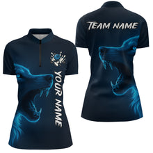 Load image into Gallery viewer, Custom Wolf Bowling Jersey for Women Polo &amp; 1/4 Zip Bowling Team Shirts Bowling League HNT149