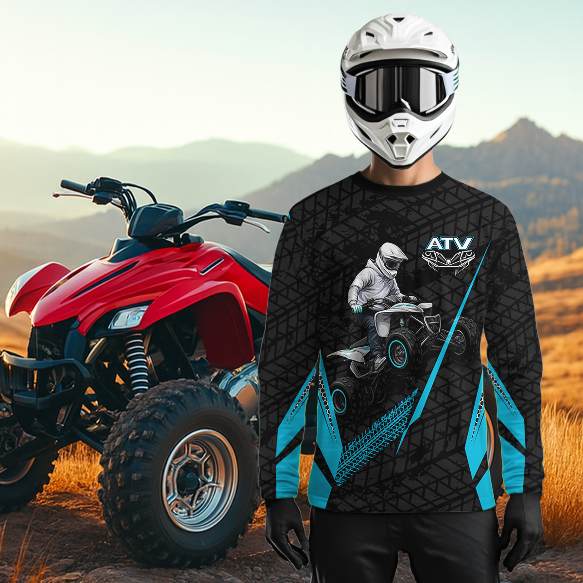 Personalized ATV Motocross Jersey For Adult & Kids UPF30+ Custom Quad Bike Shirt Off-Road ATV MX Racing NHN013