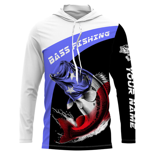 Bass Fishing American Flag Custom Name 3D shirt, Patriotic Bass Fishing jerseys for fisherman TTN48