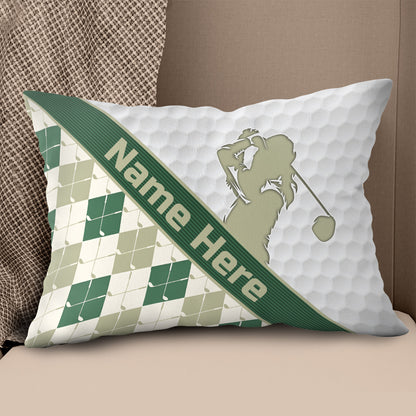 Customized Argyle Golf Pattern, Personalized Golf Decorative Pillows YYD0005