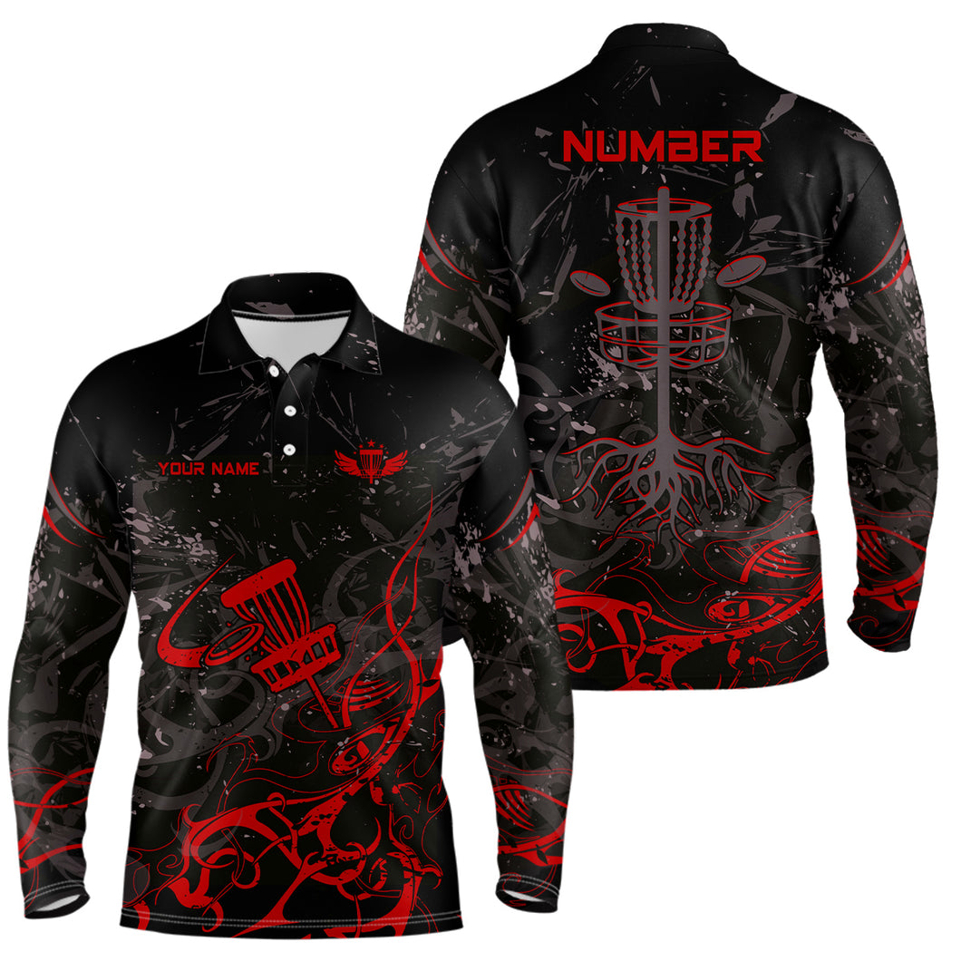 Colors Camo Black Mens Disc Golf Polo Shirts Custom Disc Golf Basket Tree Personalized Golf Gifts For Men TY2
