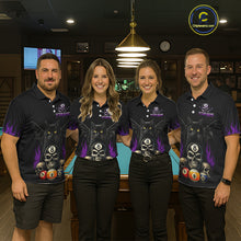 Load image into Gallery viewer, Personalized Name Bat Cat Billards Polo Shirts For Woman  Custom Team Name Billiard Shirt Design YYD0014