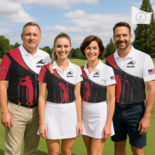 Load image into Gallery viewer, American Flag Golf Polo Shirts For Mens Custom Name, Patriotic Golf Gifts YYD0020