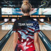 Load image into Gallery viewer, Personalized American Flag Bowling Shirt for Mens Custom Bowling Pattern Team Jersey Shirt YYD0021